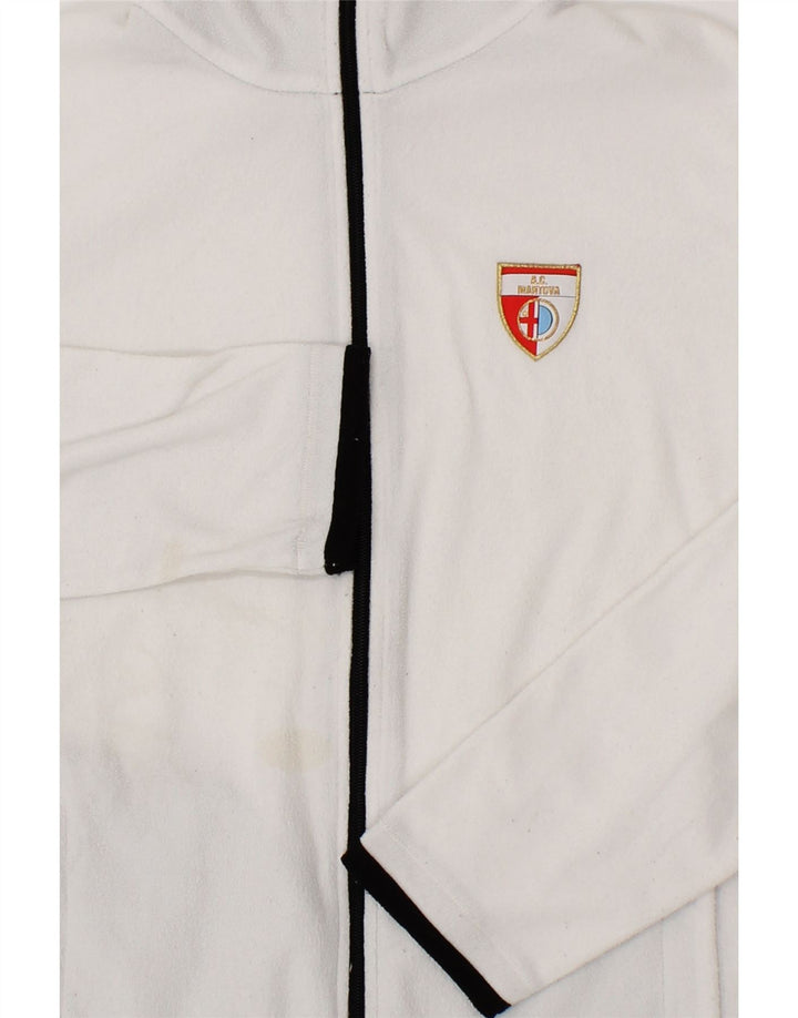 DIADORA Womens Fleece Jacket UK 14 Medium White Polyester Vintage Diadora and Second-Hand Diadora from Messina Hembry 