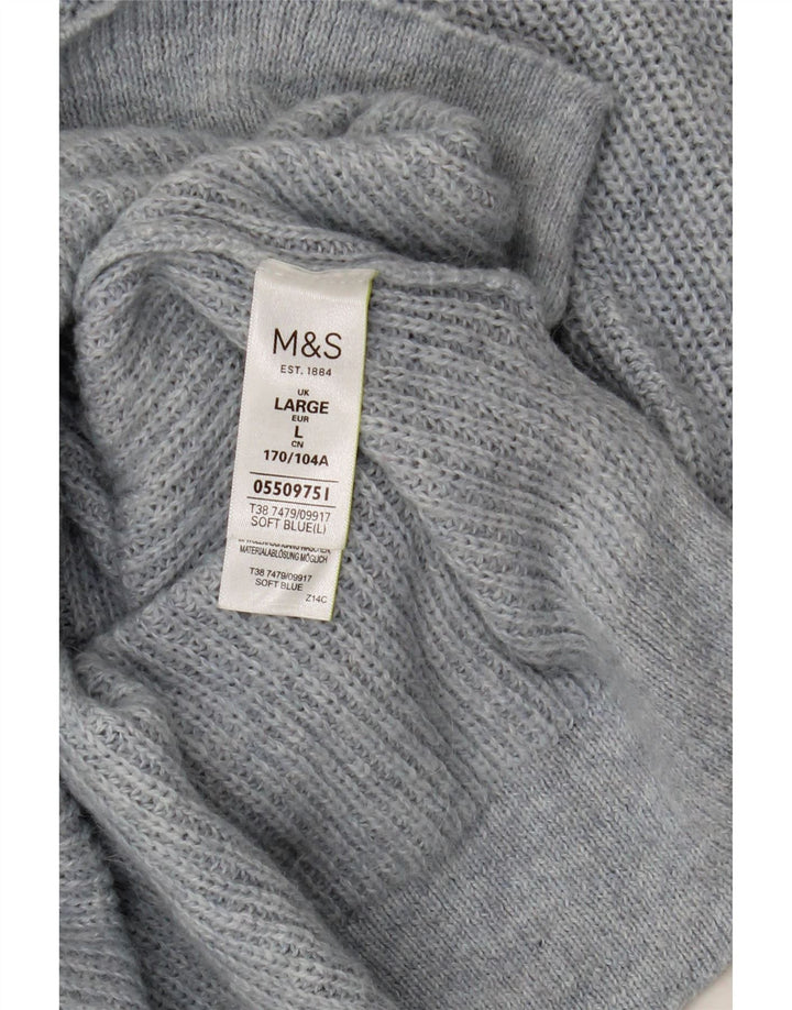 Женский джемпер с вырезом «лодочка» Marks & Spencer, Великобритания 16, большой синий полиамид