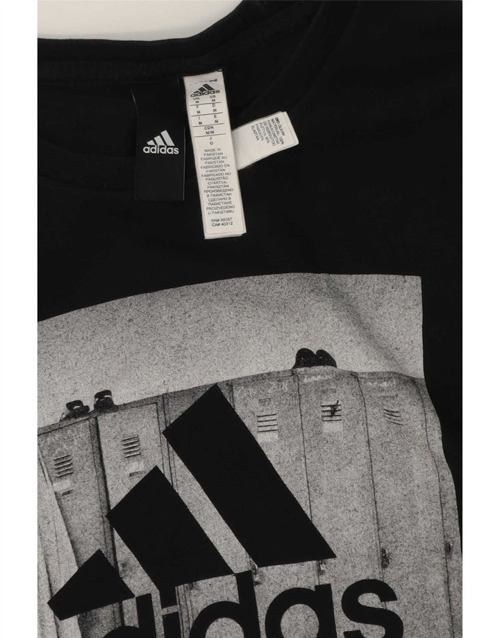Мужская футболка с рисунком Adidas Top Medium Black Cotton