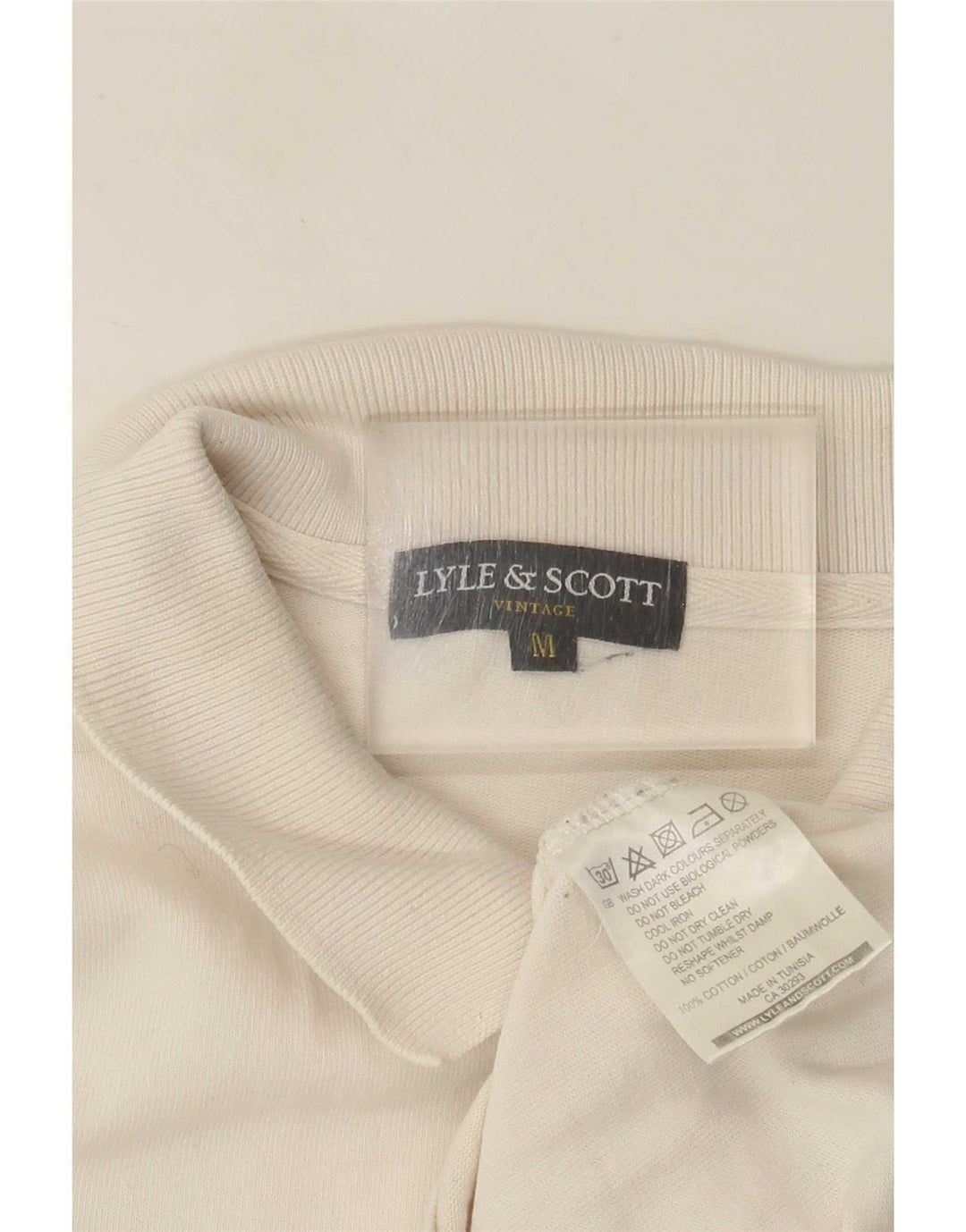 Мужская рубашка-поло обычного размера Lyle & Scott с длинным рукавом, средний цвет, белый хлопок