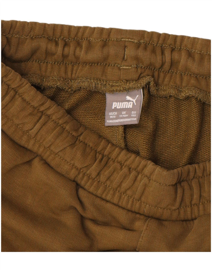Спортивный костюм PUMA для мальчиков, брюки для бега, 11–12 лет, хлопок цвета хаки