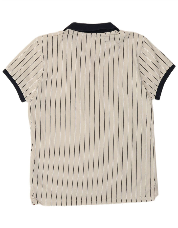 Мужская теннисная рубашка-поло FILA, маленькая белая хлопковая полоска