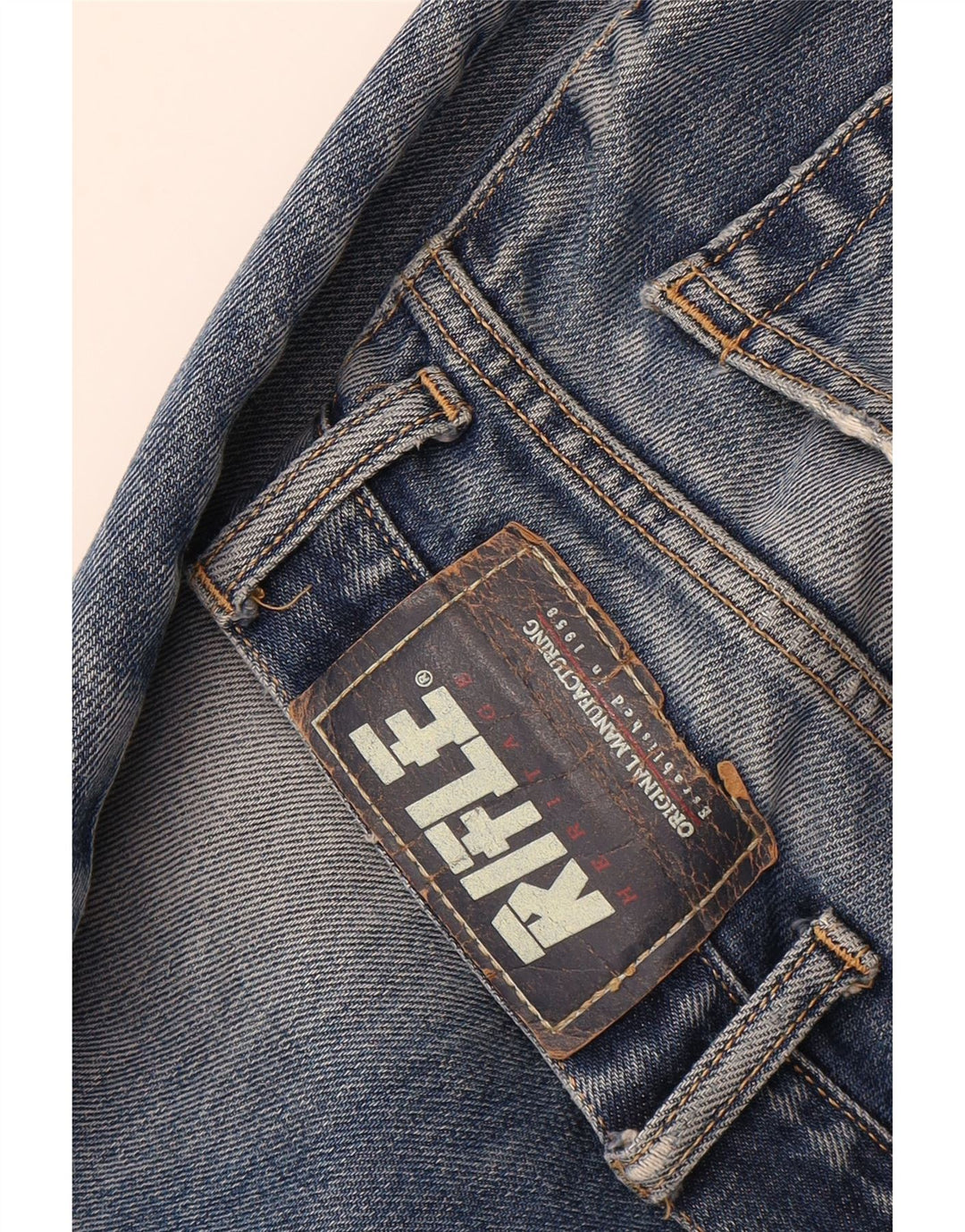 RIFLE Mens Straight Jeans W34 L32 Blue Vintage Rifle and Second-Hand Rifle from Messina Hembry 