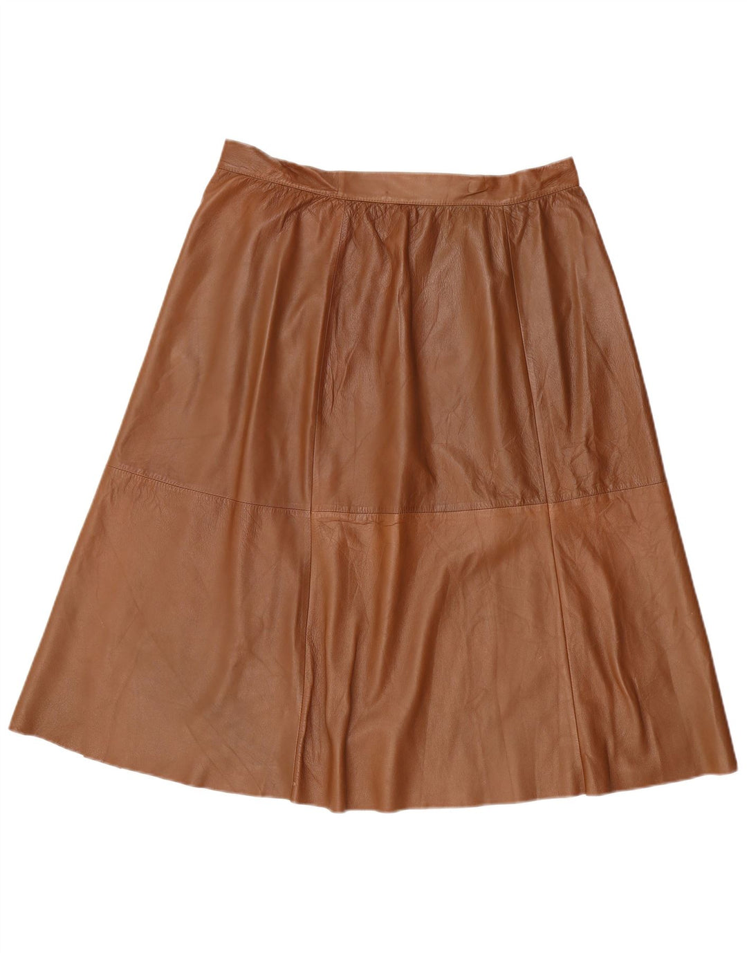 Винтажная женская кожаная юбка с запахом W34, большая коричневая