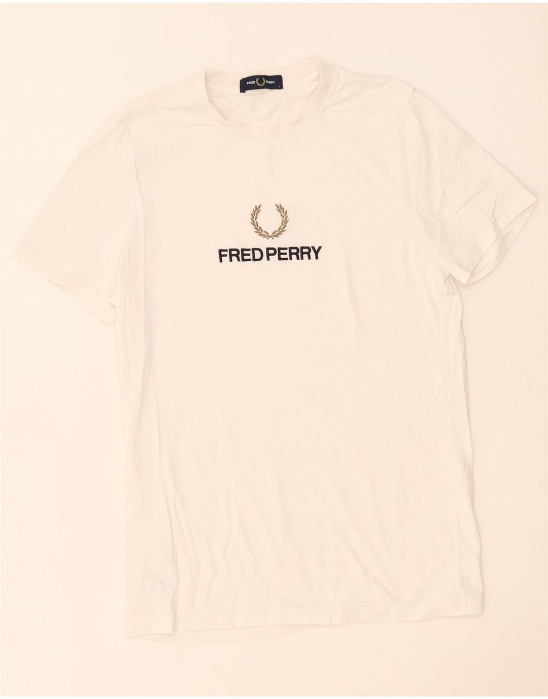 Мужская футболка с рисунком Fred Perry, маленький белый хлопок
