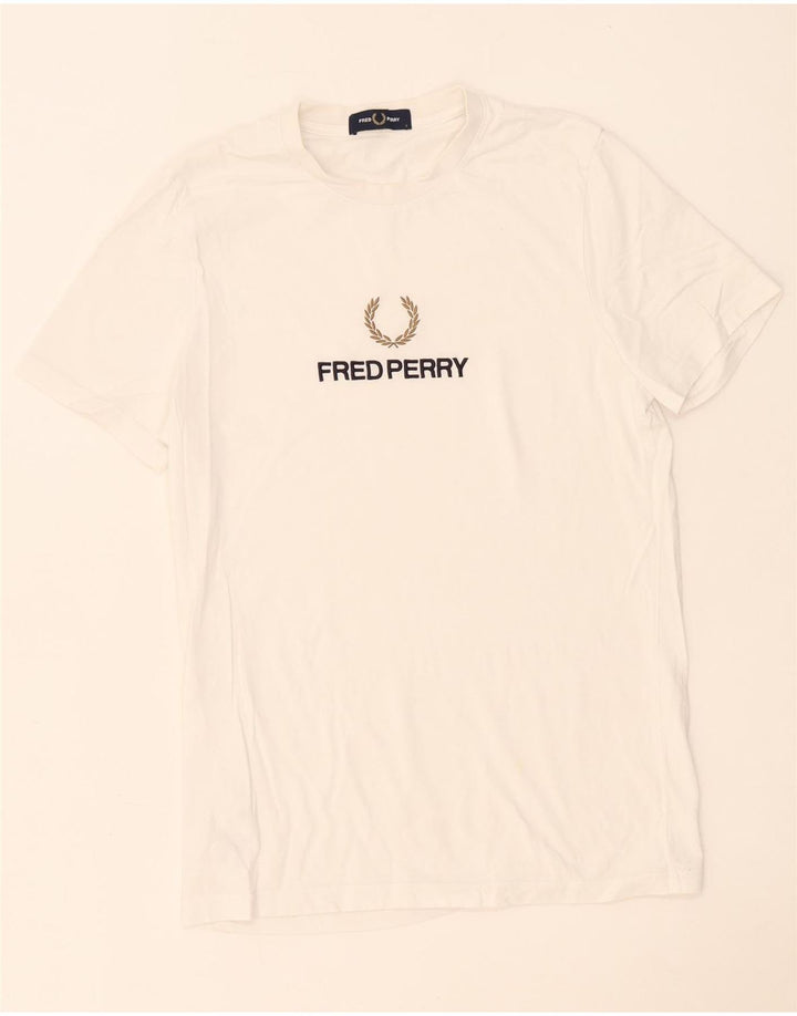 Мужская футболка с рисунком Fred Perry, маленький белый хлопок