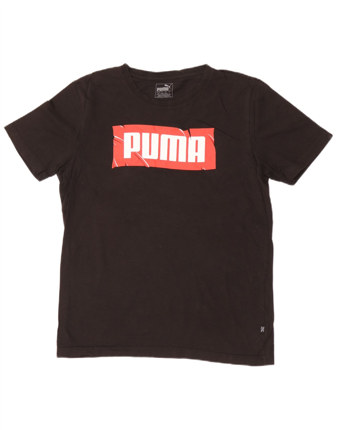 Мужская футболка с рисунком Puma, средний черный хлопок