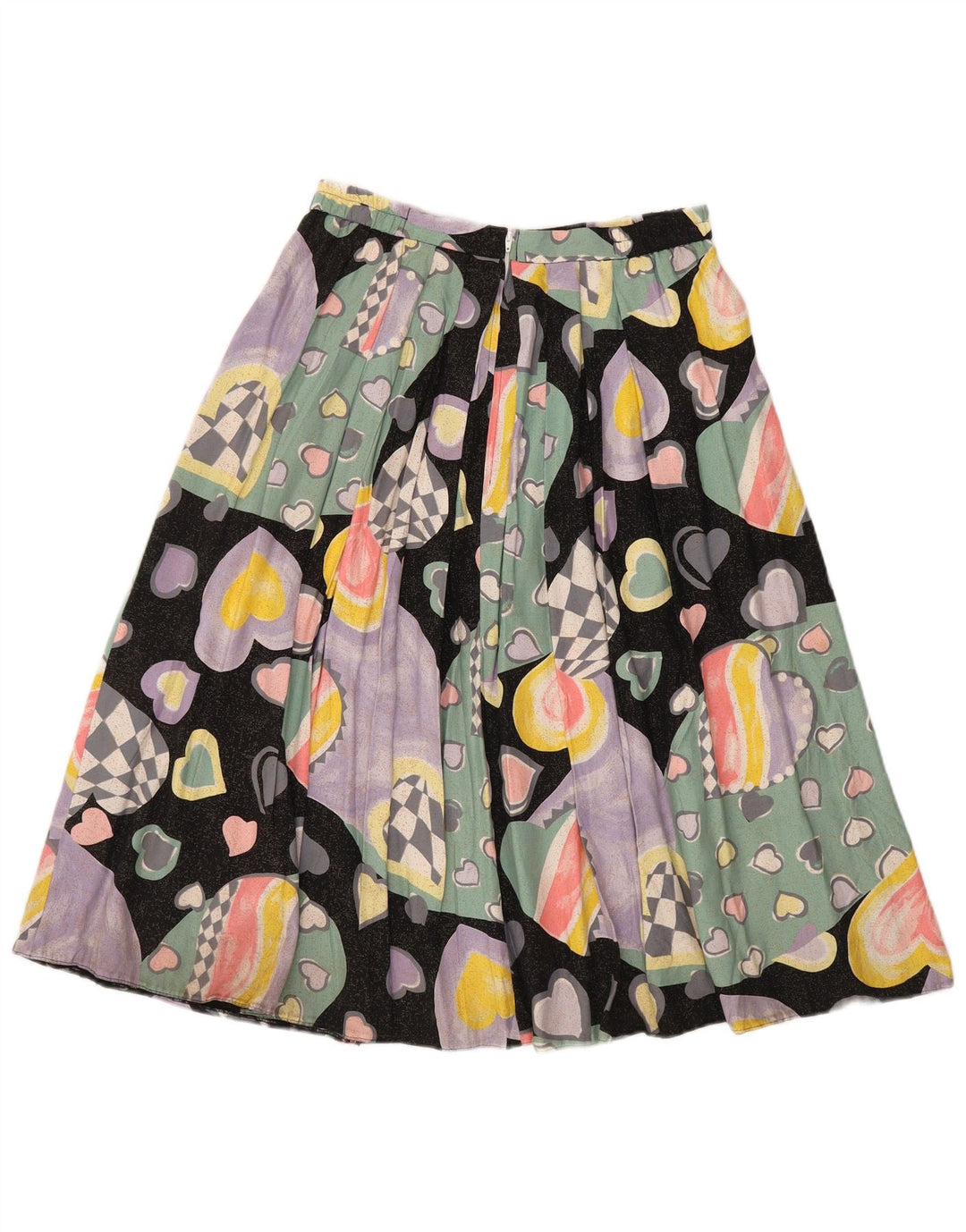 Винтажная женская плиссированная юбка EU 40 Medium W30 Разноцветное сердце