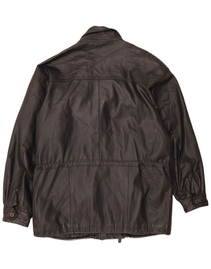 Винтажная мужская кожаная куртка UK 42 XL, черная