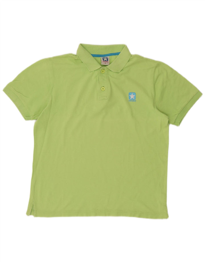 CONVERSE Mens Polo Shirt Large Green Cotton