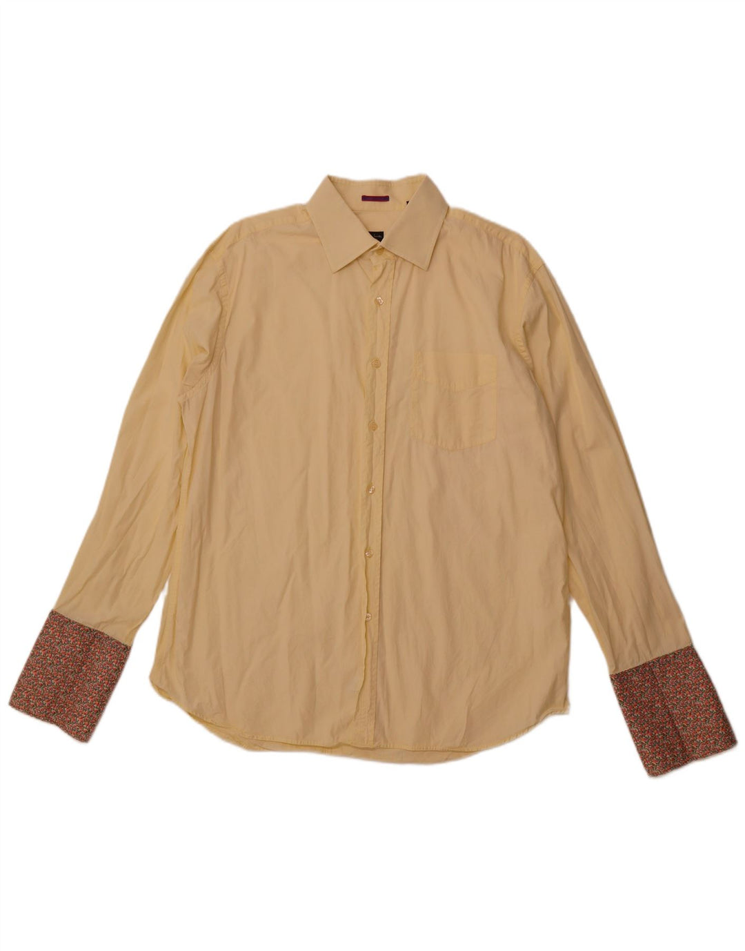 Мужская рубашка PAUL SMITH, размер 17 1/2 44 XL, желтая, хлопок