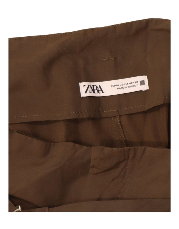 Женские брюки карго Zara среднего размера W28 L26, хаки, полиэстер