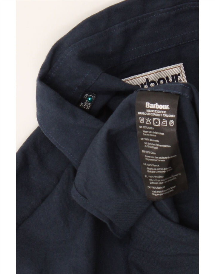 Мужская рубашка Barbour 3XL темно-синяя, хлопок