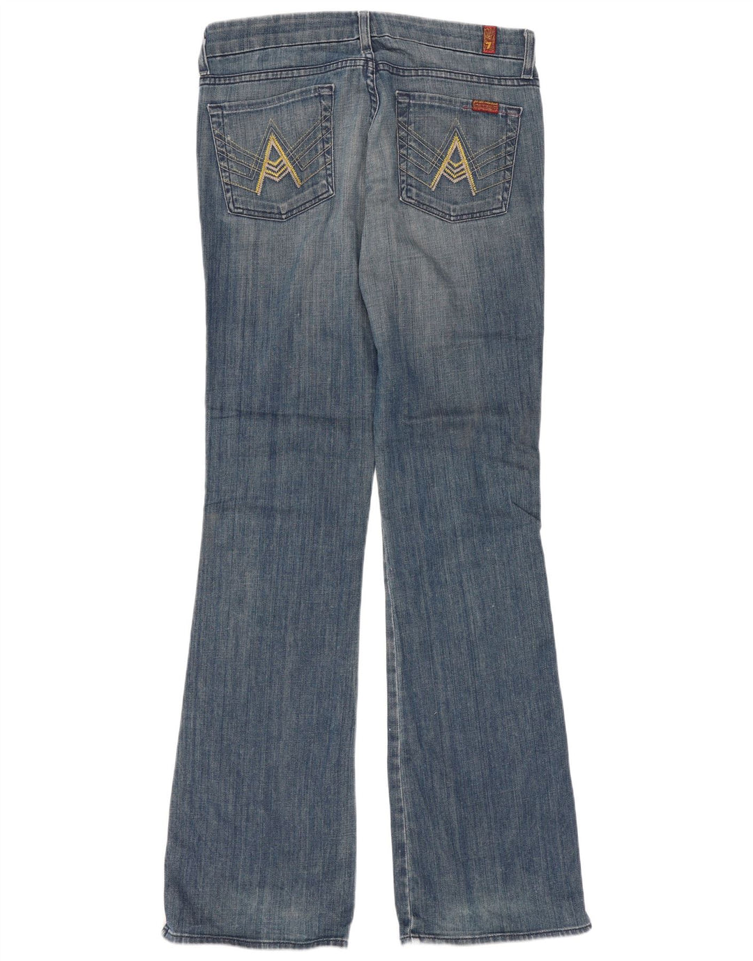 Женские расклешенные джинсы 7 For All Mankind W32 L34, синий хлопок