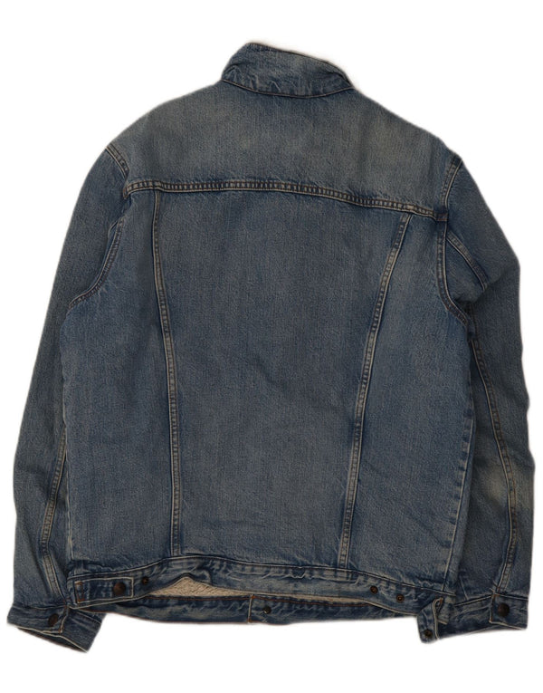 Мужская джинсовая куртка Levi's Sherpa UK 40, большая синяя, хлопок