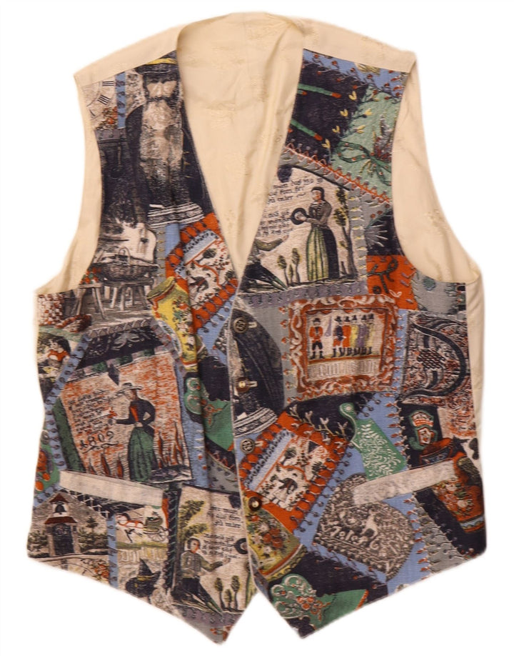 Julius Lang Мужской жилет с рисунком IT 54 XL Бежевый Лоскутный Вискоза