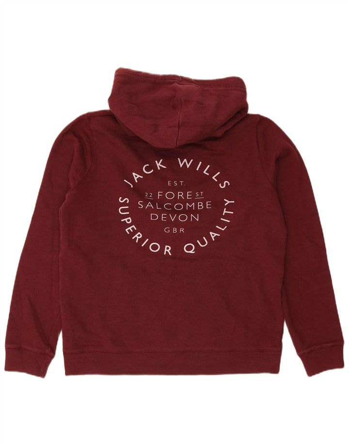 Женский джемпер с капюшоном JACK WILLS UK 12, средний бордовый хлопок, хлопковый