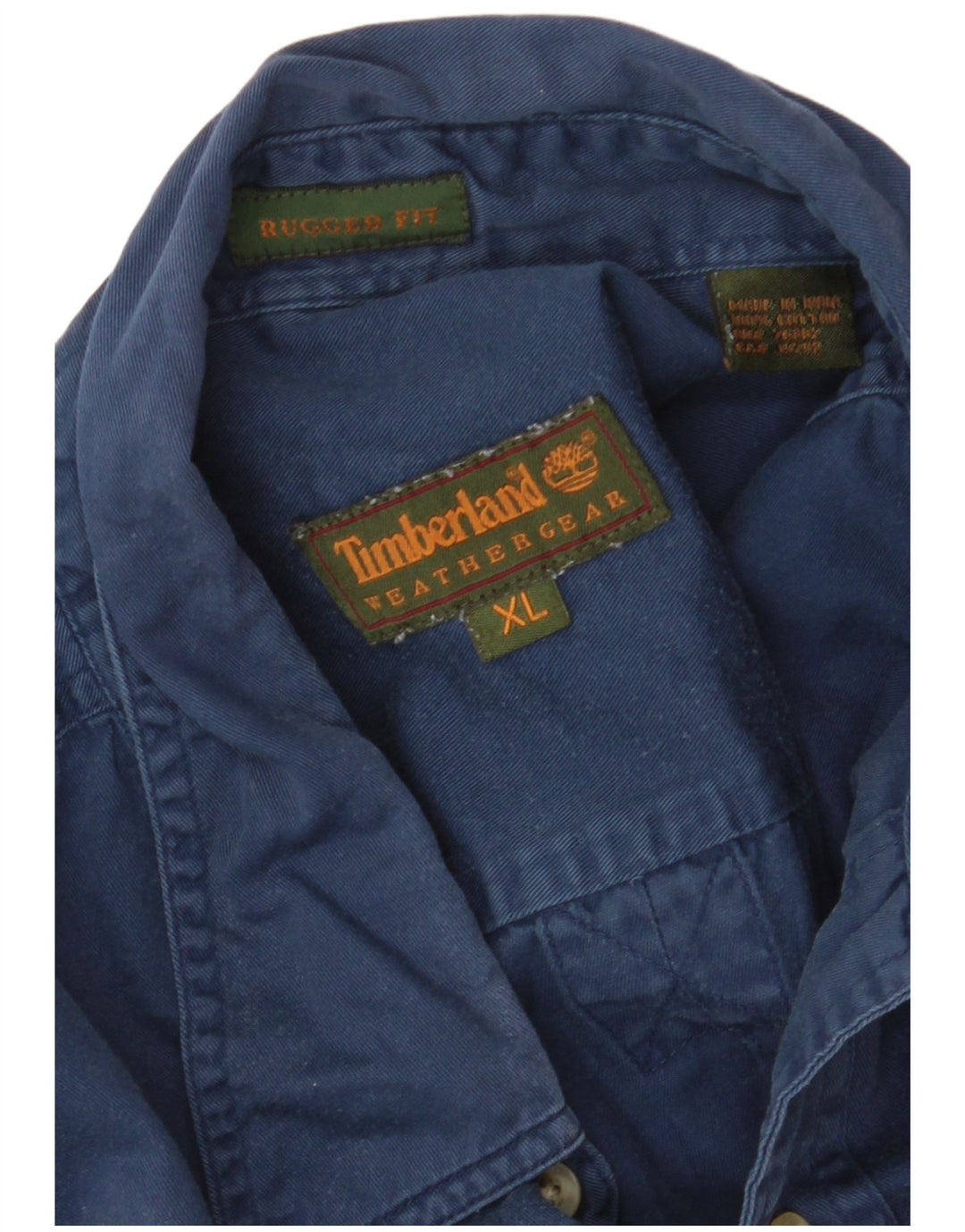 Мужская рубашка Rugged Fit Timberland XL, темно-синяя, хлопок