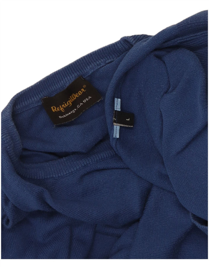 Refrigiwear Мужской свитер с круглым вырезом, большой синий