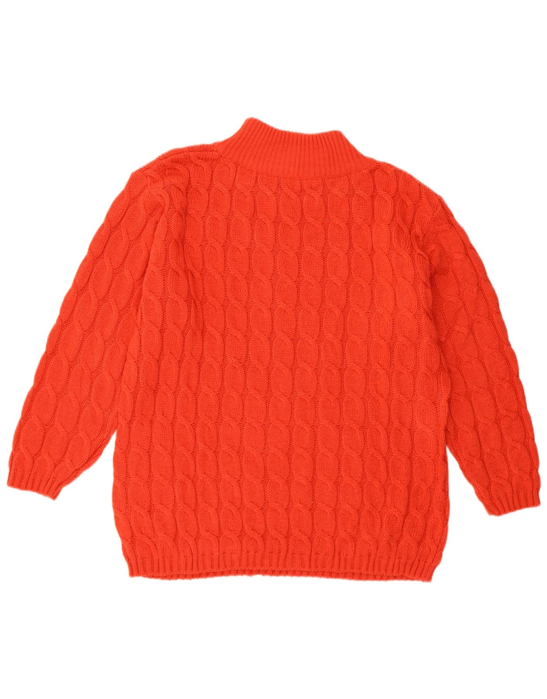 ВИНТАЖНЫЙ женский джемпер с высоким воротником, Великобритания 14, средний красный, шерсть