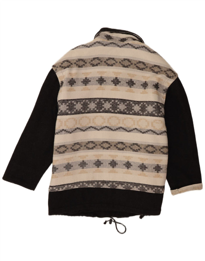Винтажное женское пальто-ветровка оверсайз, Великобритания, 18 XL, бежевое с геометрическим рисунком