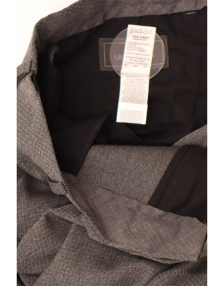 Мужские прямые костюмные брюки строгого кроя Marks & Spencer W34 L31 серые