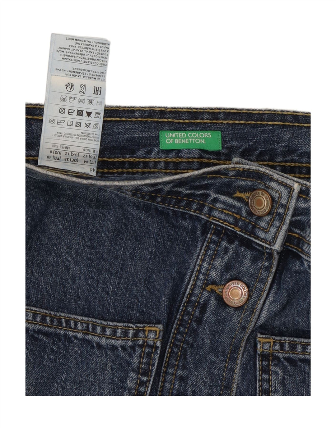 Юбка женская джинсовая BENETTON UK 12 Medium W30 Синяя, хлопок