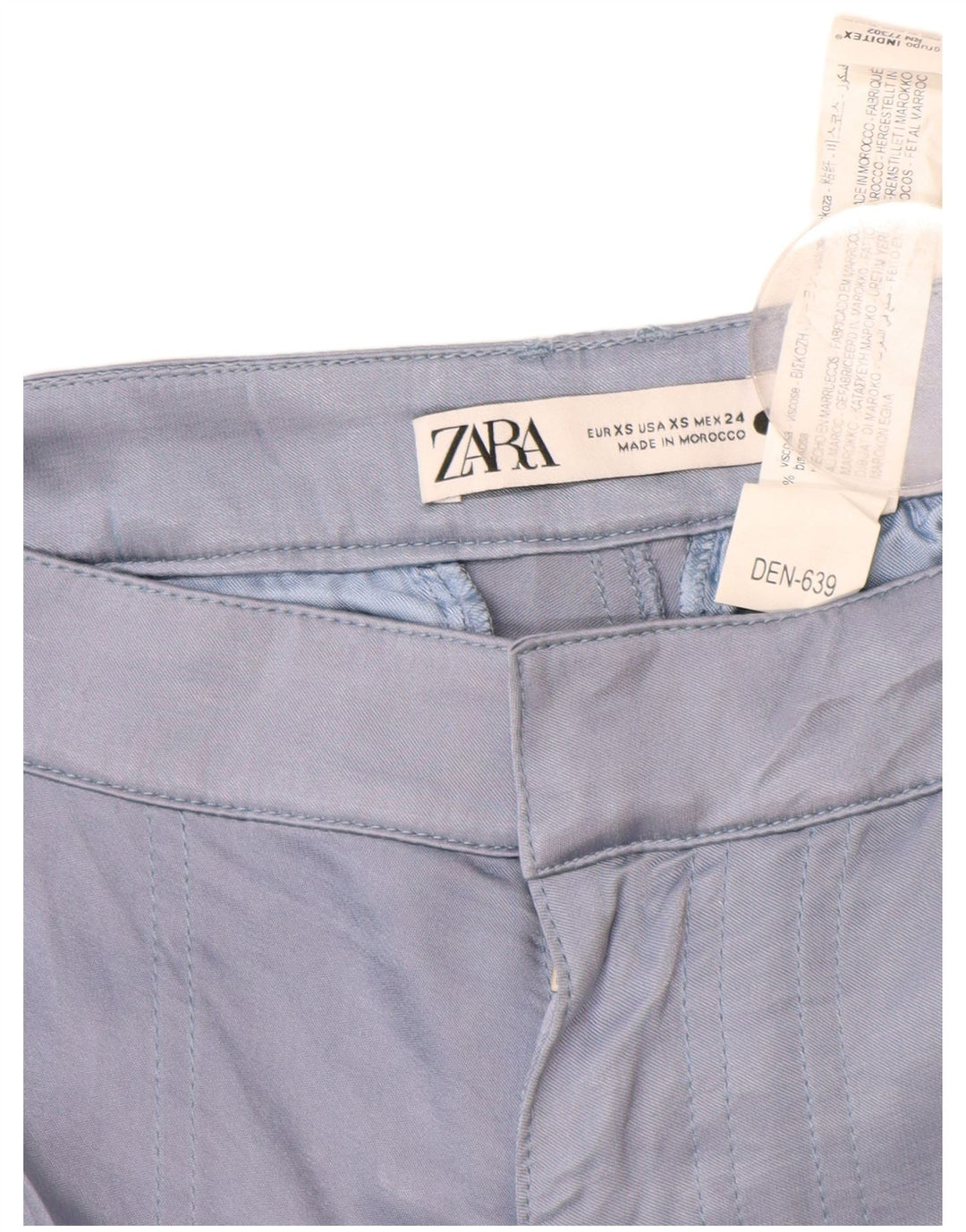 Женские прямые брюки карго ZARA XS W24 L30 синие из вискозы