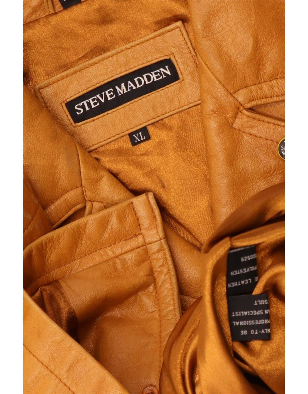Мужская кожаная куртка Steve Madden UK 42 XL бежевая кожаная