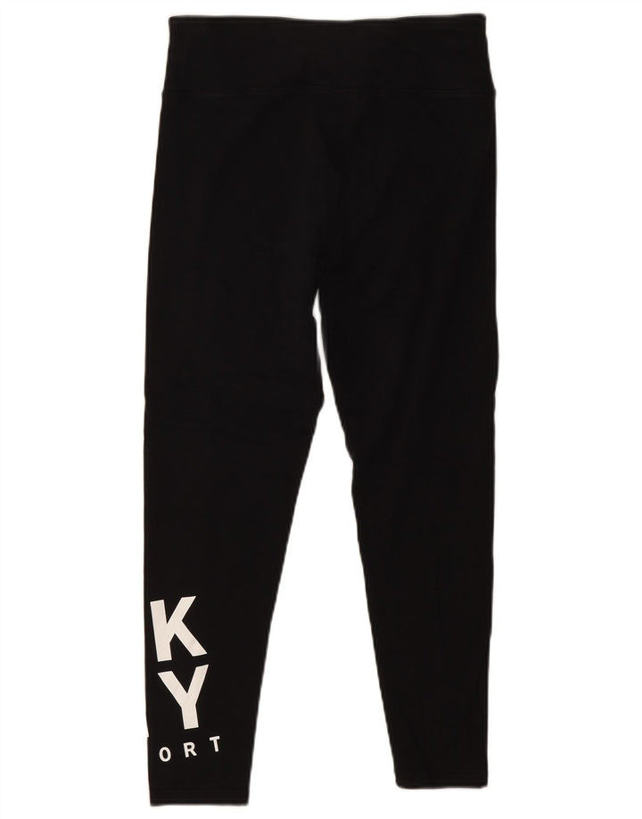 Женские леггинсы с рисунком DKNY UK 12, средние, черные