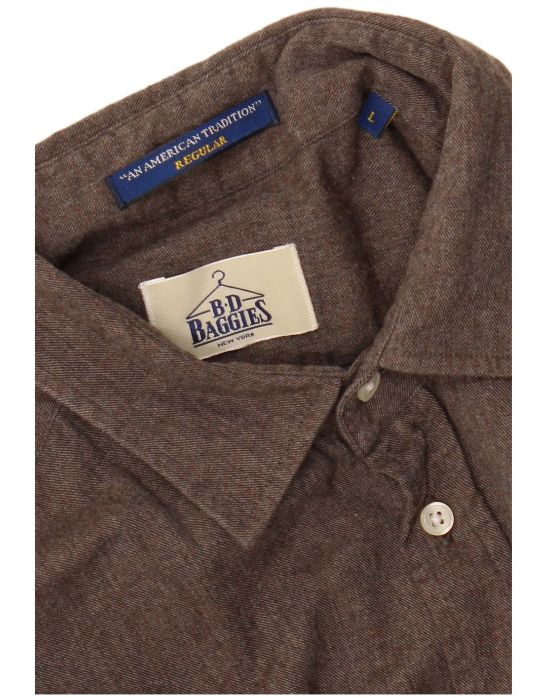 Б.Д. Мужская фланелевая рубашка стандартного кроя BAGGIES, большая, коричневая