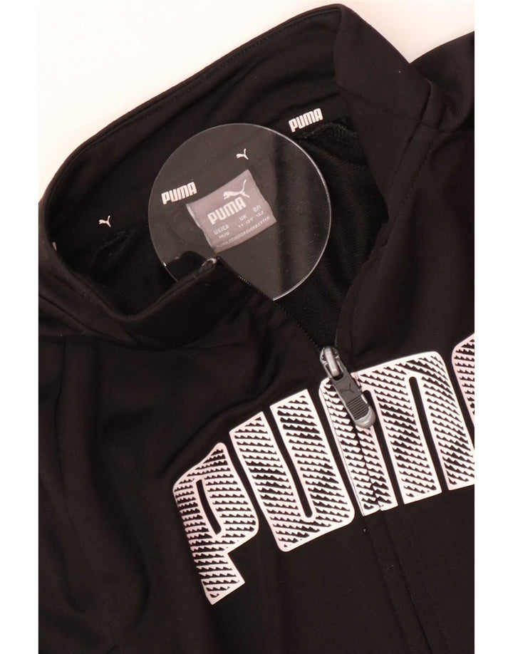 Спортивный костюм с графическим рисунком Puma для мальчиков 11-12 лет, черный