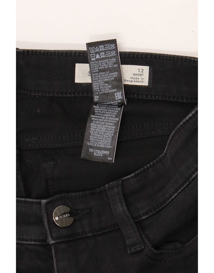 Женские короткие прямые джинсы Marks & Spencer UK 12, средние W28 L29, черные