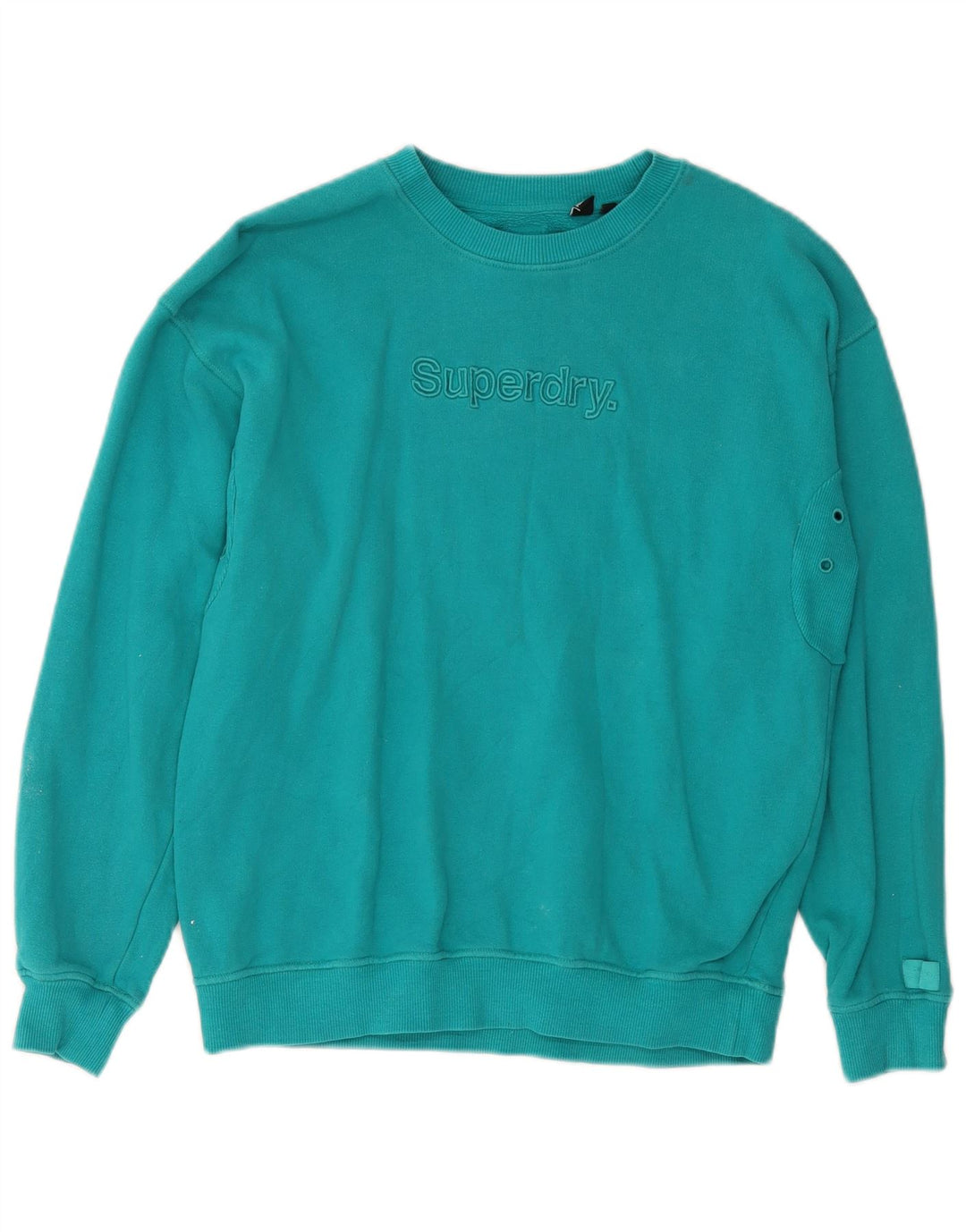 SUPERDRY Мужской свитшот с рисунком, маленький бирюзовый хлопок