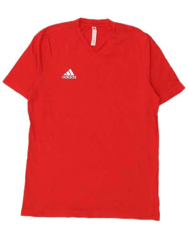 Мужская футболка Adidas Top среднего красного цвета из хлопка