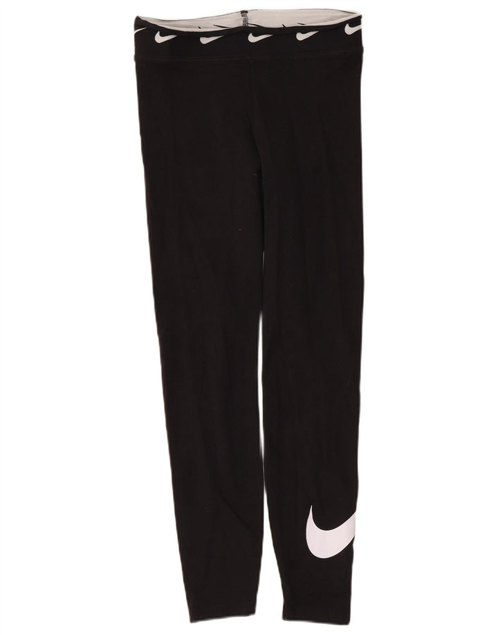 Женские леггинсы с рисунком Nike UK 10, маленькие черные хлопковые