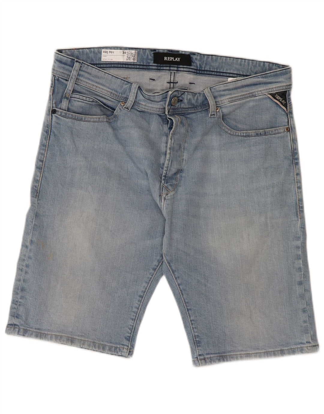 REPLAY Mens Denim Shorts W24 Large Blue Cotton