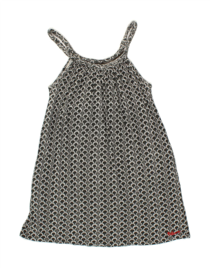 BILLABONG Womens Abstract Pattern Tunic Top UK 8 Small Grey Cotton Vintage Billabong and Second-Hand Billabong from Messina Hembry 