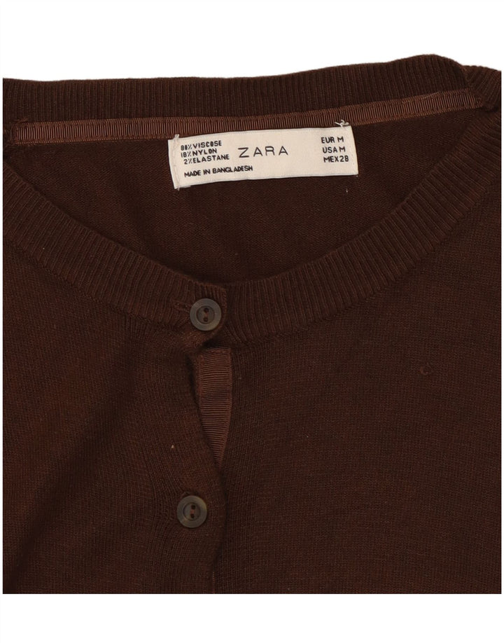 Женский кардиган Zara UK 14, средний коричневый цвет