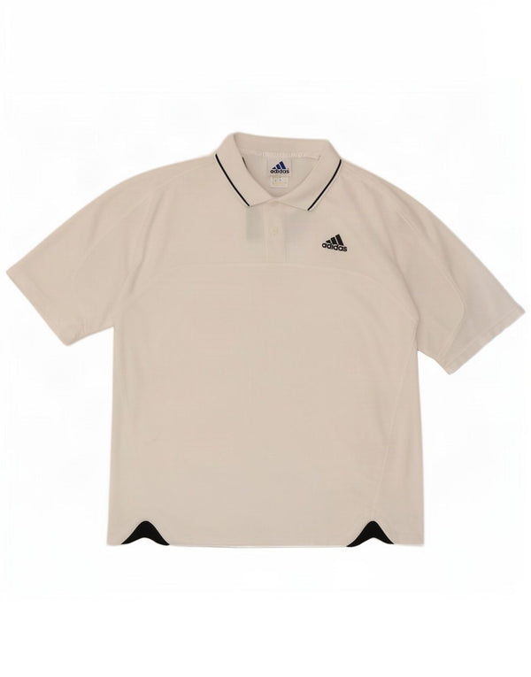 Мужская рубашка-поло Adidas UK 44/46, большая белая полиэстер
