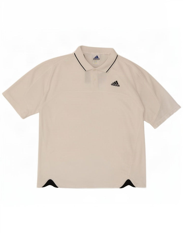 Мужская рубашка-поло Adidas UK 44/46, большая белая полиэстер