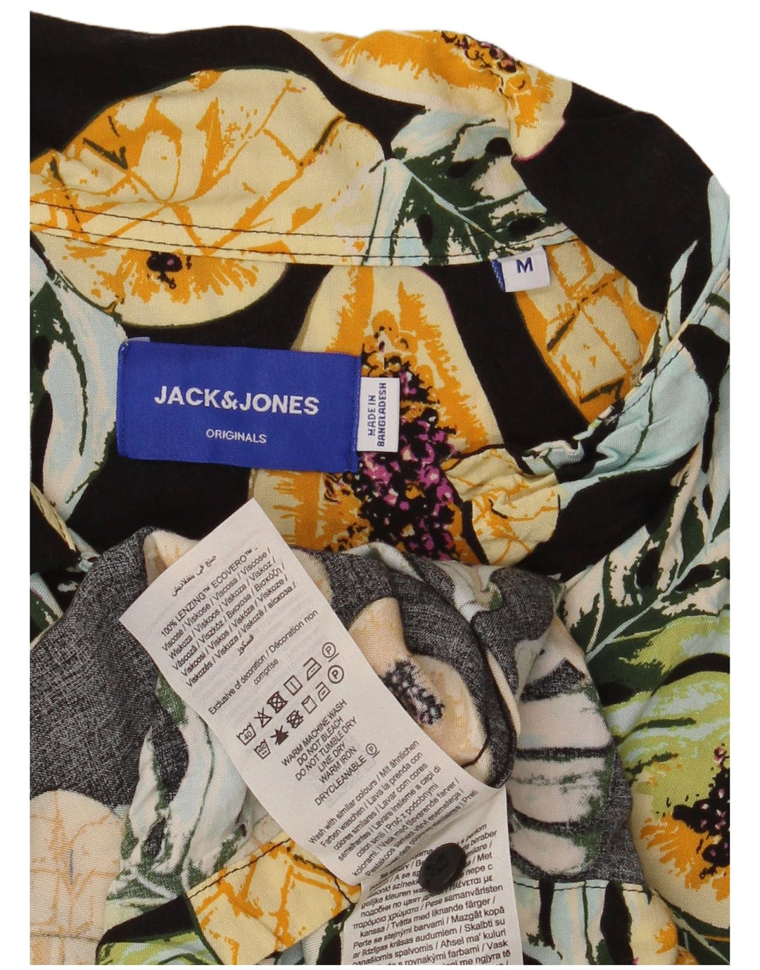 Jack & Jones Мужская рубашка с коротким рукавом среднего размера из вискозы с цветочным принтом