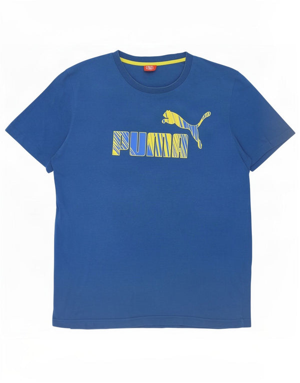 Puma Mens Graphic T-Shirt Top Large Blue