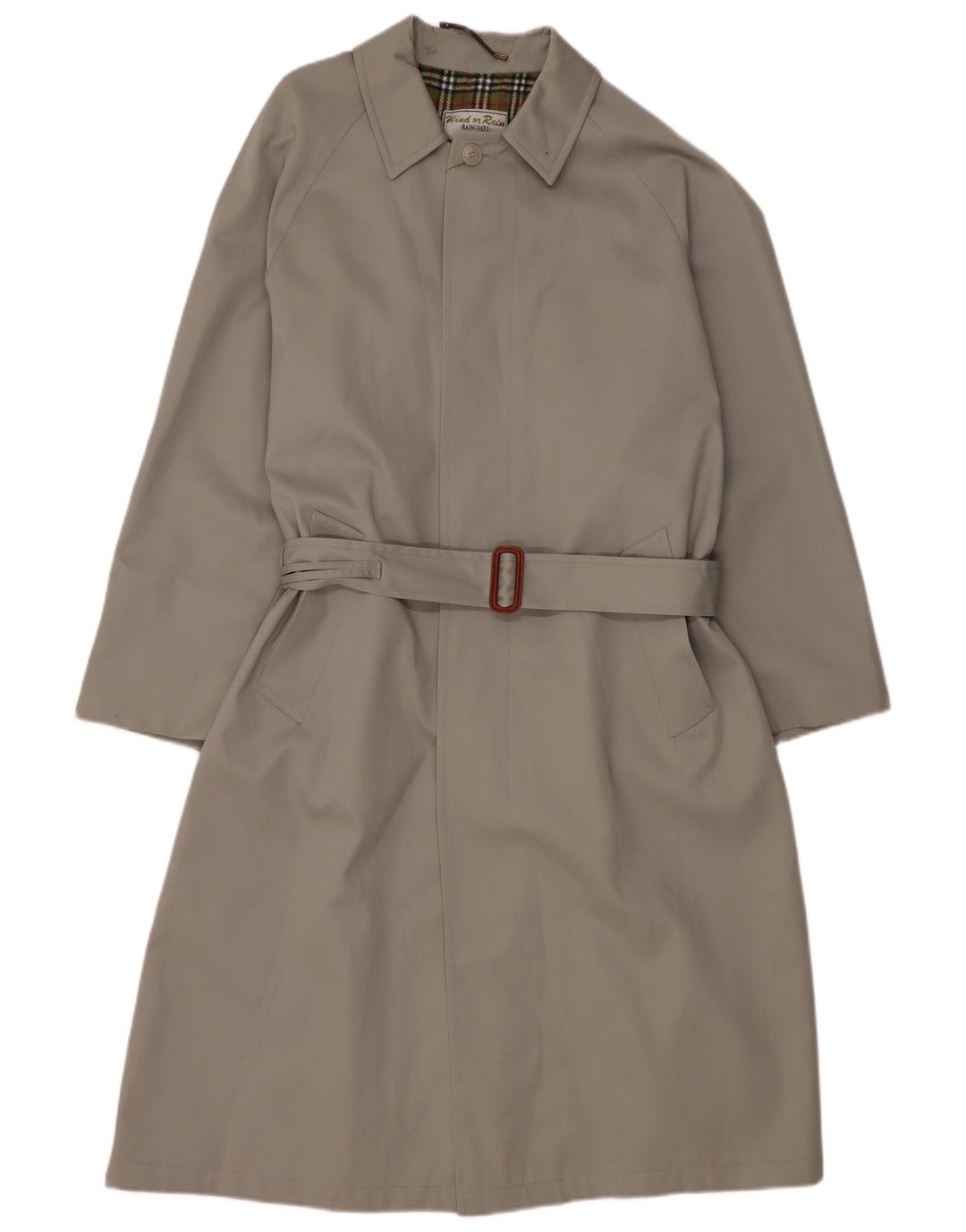 VINTAGE Мужской тренч свободного кроя IT 44 XS Бежевый полиэстер