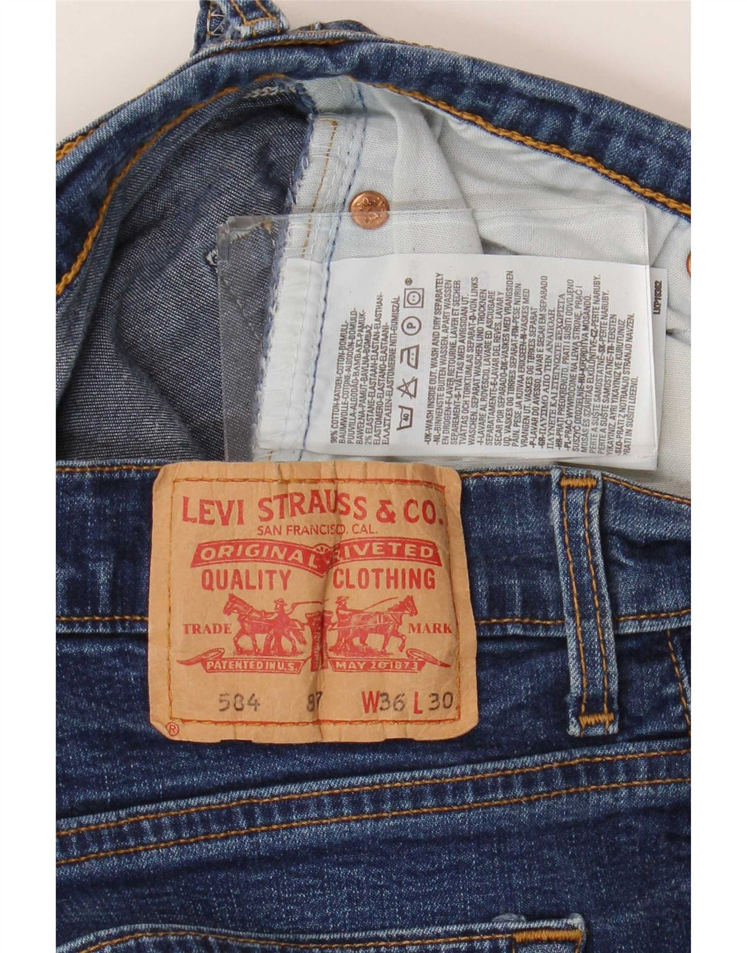 Женские джинсы Levi's 584 Bootcut W36 L30 синие, хлопок