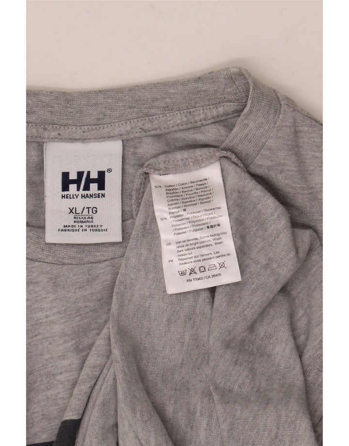 Helly Hansen Мужская футболка с рисунком Топ XL Серый хлопок