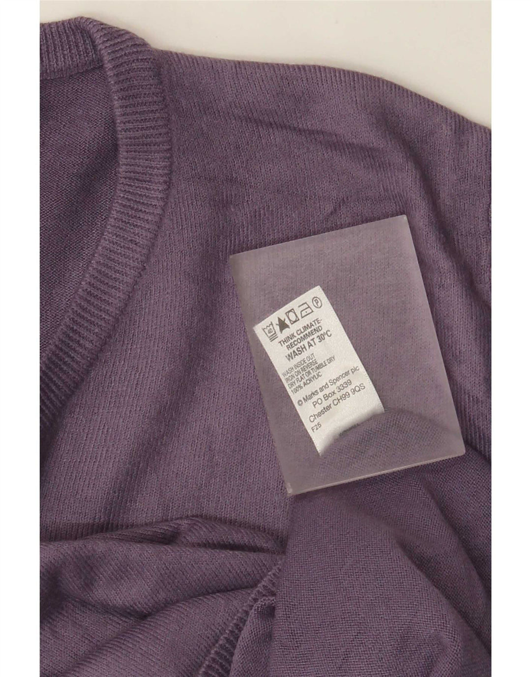 Мужской джемпер с v-образным вырезом Marks & Spencer Blue Harbour, маленький фиолетовый