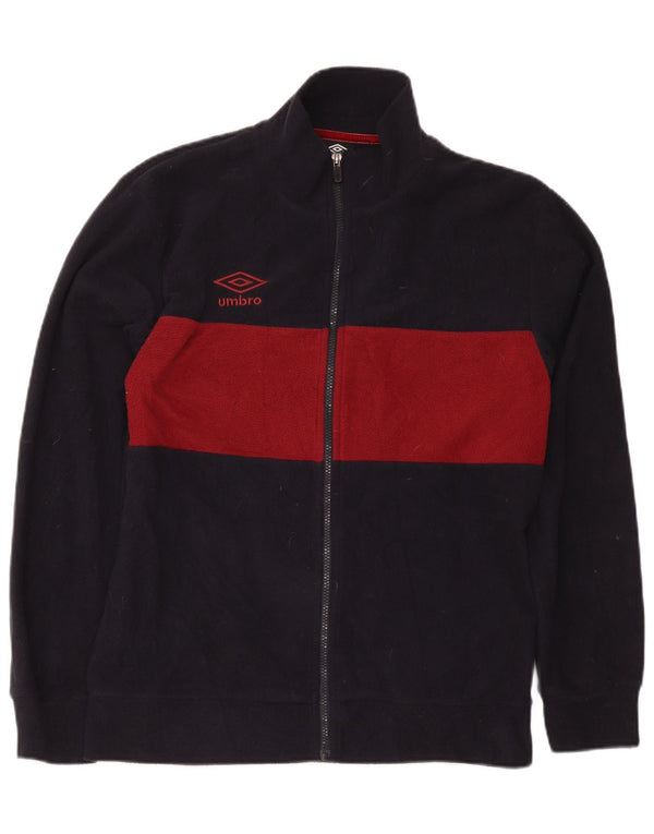 Мужская флисовая куртка Umbro UK 42 XL темно-синяя с цветными блоками из полиэстера спортивная