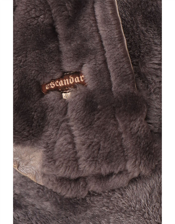 VINTAGE Womens Shearling Coat IT 46 Large Beige