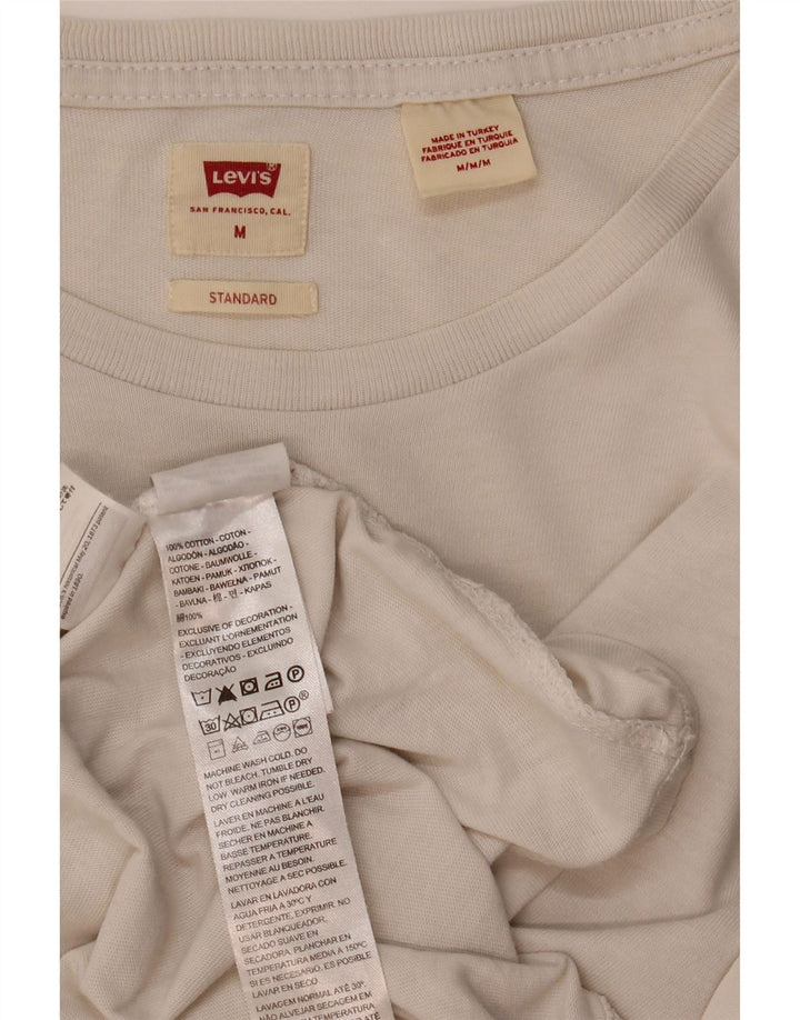 Мужская футболка стандартного кроя Levi's среднего размера из хлопка белого цвета
